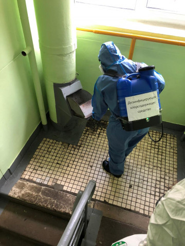 Дезинфекция мест общего пользования в МКД во время карантина